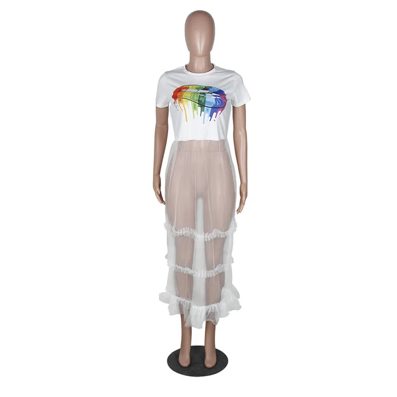 Женское платье-футболка с короткими рукавами разноцветное длинное платье