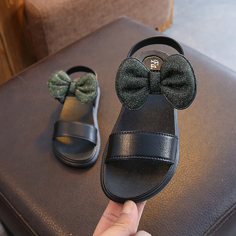 Детские сандалии с бантом пляжная обувь для девочек юбка принцессы начинающих