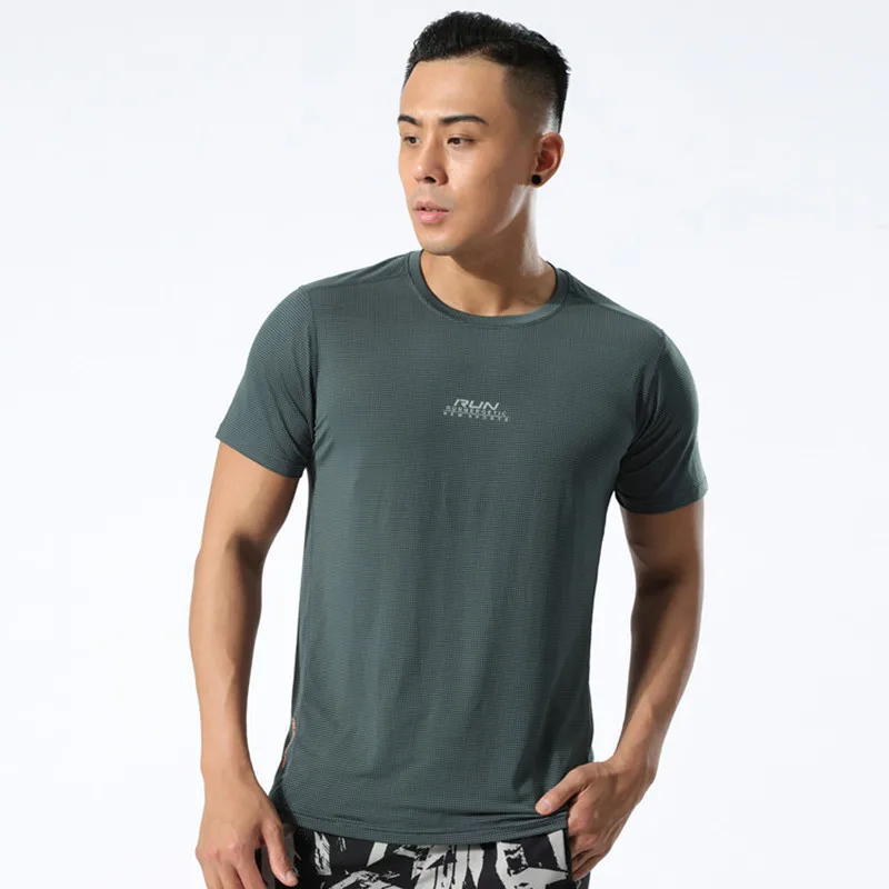 

Футболка для бега с коротким рукавом для бега, фитнеса, занятий спортом, тренажерного зала, модная повседневная компрессионная Мужская футб...