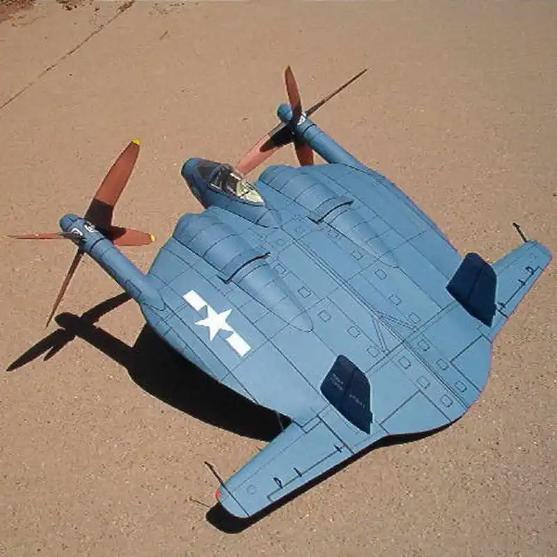 1:32 Масштаб XF5U-1 Летающий блинчик DIY Бумажная модель истребитель 3D DIY бумажная игрушка для рукоделия - Цвет: XF5U-1