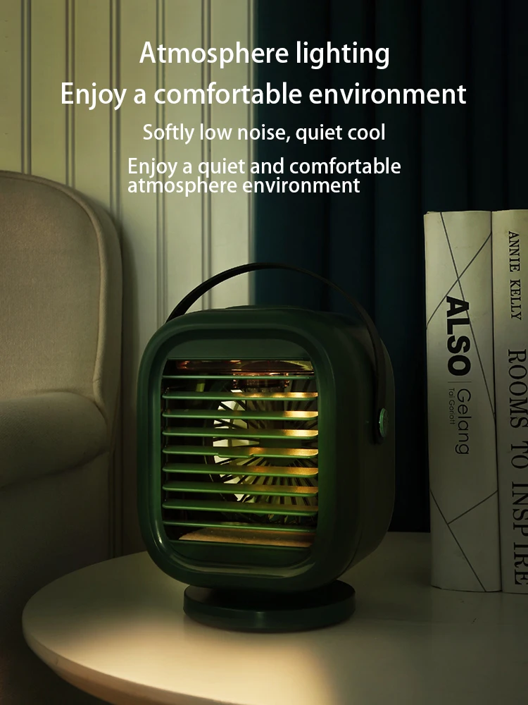 

Portable Air Conditioner Mini USB Rechargeable Water Cooled Air Conditioner Fan Household LED Light Nano Spray Air Cooler Fan