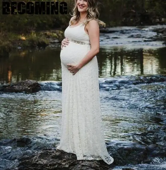 Платье для беременных платье фотосъемки сексуальное макси лоскутное белое