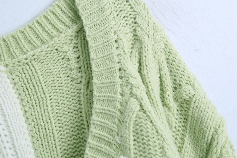 

2021 Free Inspirit New Arrival Fashion Office Lady Top Matching V-neck Twist Batwing Sleeves Spring/autumn Pullover Sweaters