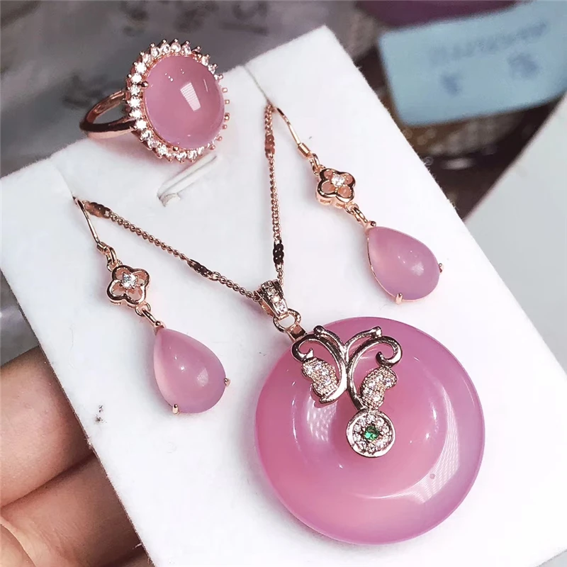 Женский комплект украшений Jadery ожерелье/серьги/кольцо из стерлингового серебра