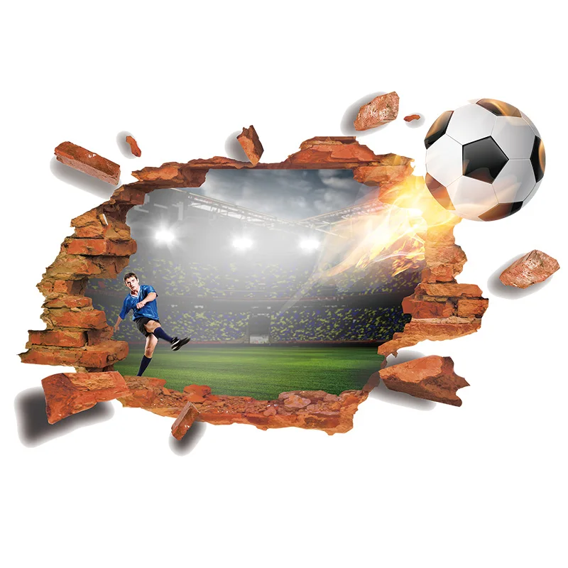 Креативные 3D наклейки на стену с изображением футбольного мяча для детской
