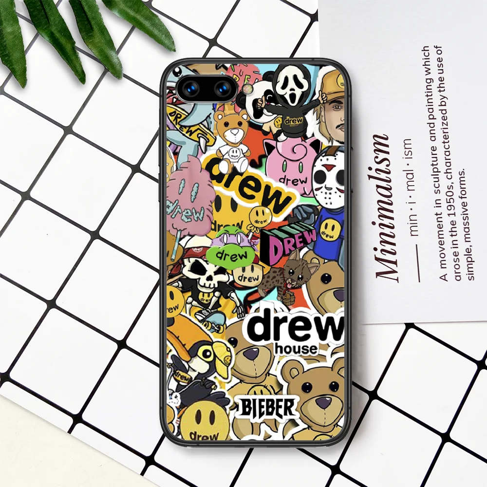 

Fashion Brand DREW Phone Case For Huawei Honor 6A 7A 7C 8 8A 8X 9 9X 10 10i 20 Lite Pro Play black Hoesjes 3D Shell Pretty