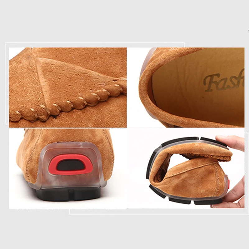 Туфли UPUPER мужские кожаные удобные мягкие размера плюс без застежки повседневная