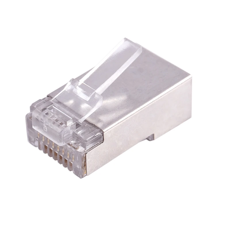 10 шт. металлический Экранированный 8P8C RJ45 разъем концевые сетевые соединители w