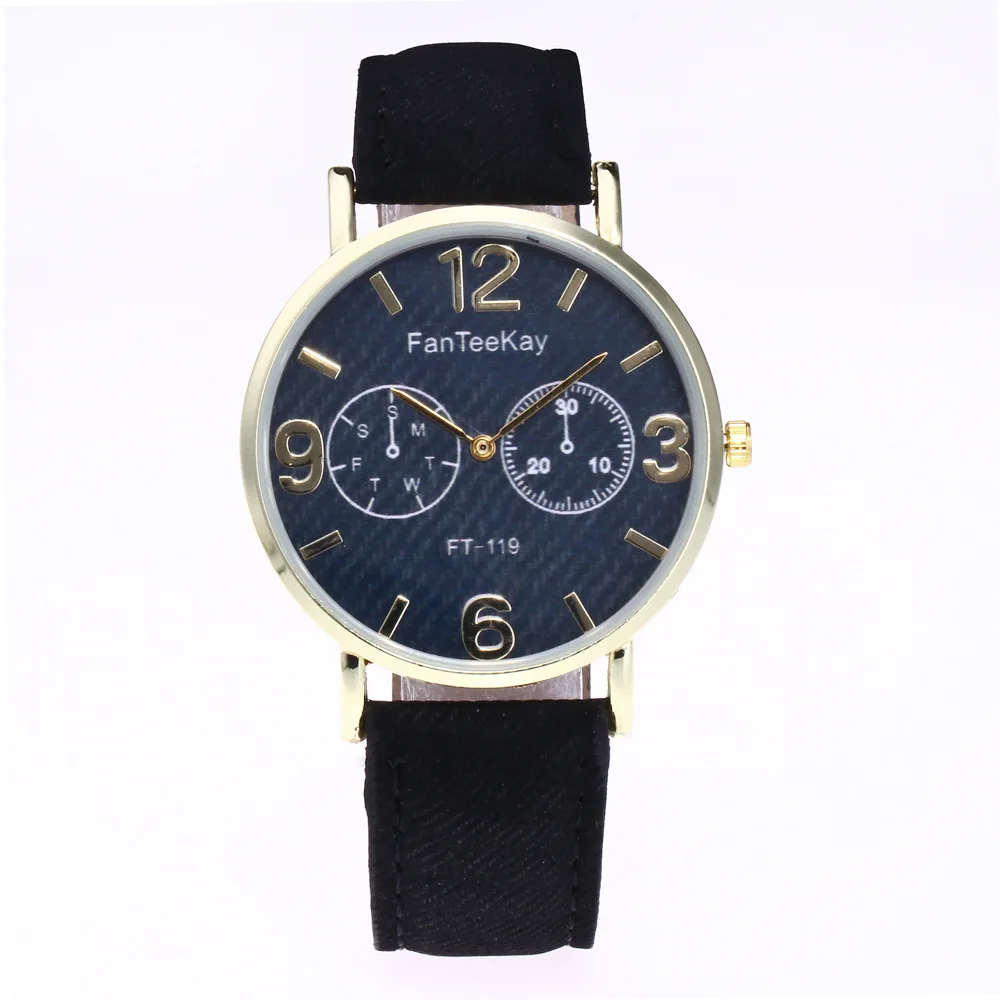 

Ultra-Thin Fake Two-Eye Two-Pin Denim Belt Fashion Quartz Watch luxury fashion simple watch