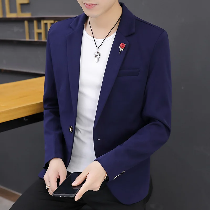 Новинка Весна 2020 мужской костюм для отдыха красивый Молодежный однотонный