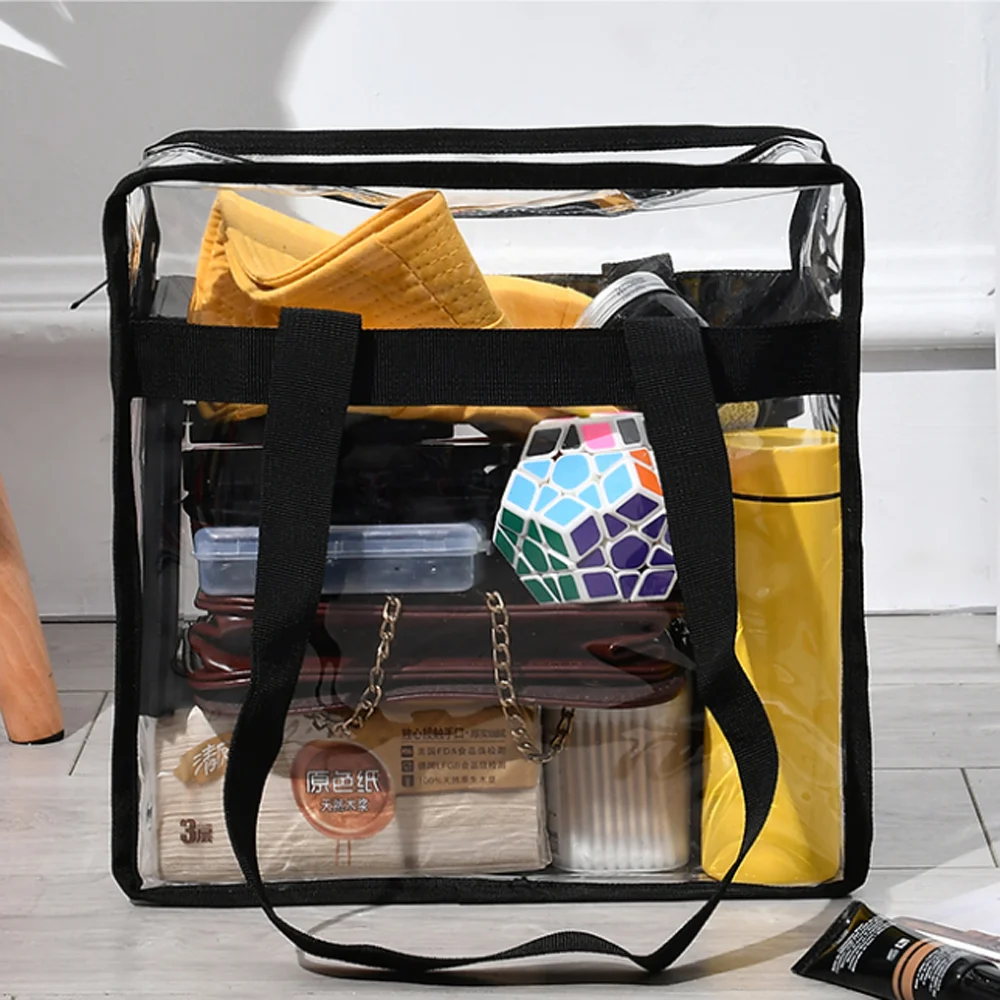 Прозрачная вместительная сумка из ПВХ прозрачная для хранения женская покупок