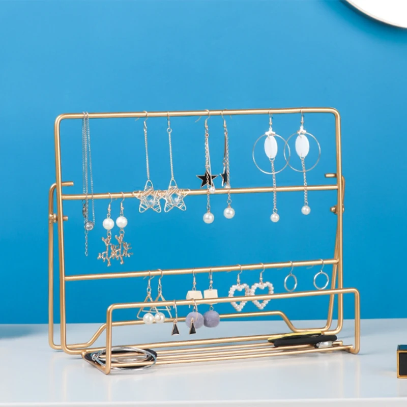 

Metal Jewelry Holder Earrings Necklace Ring Pendant Bracelet Jewelry Display Stand Racks Organizer Holder