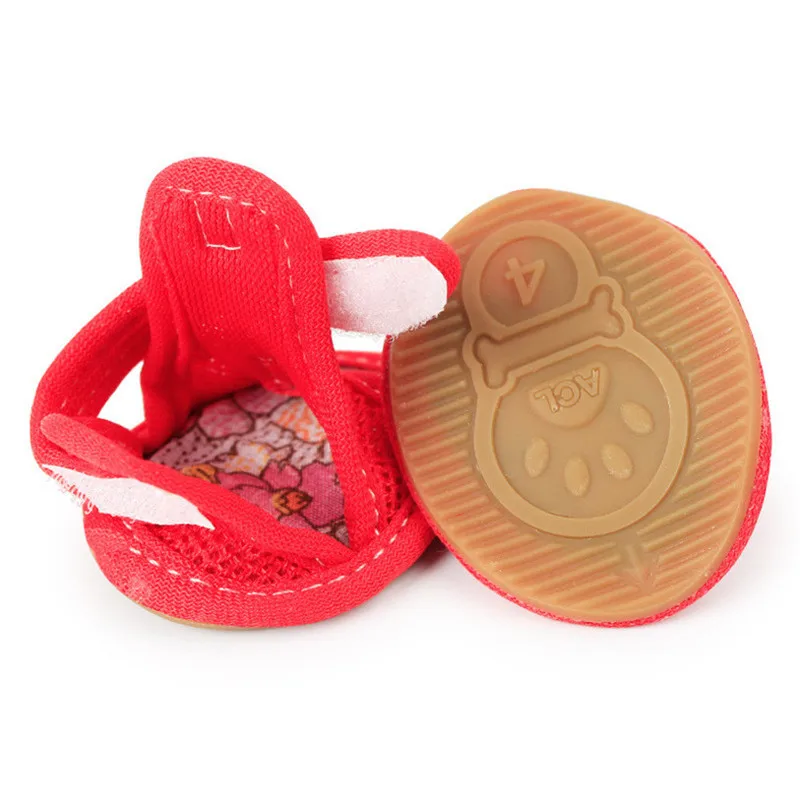 Босоножки для маленьких собак 4 шт./лот повседневные Нескользящие босоножки