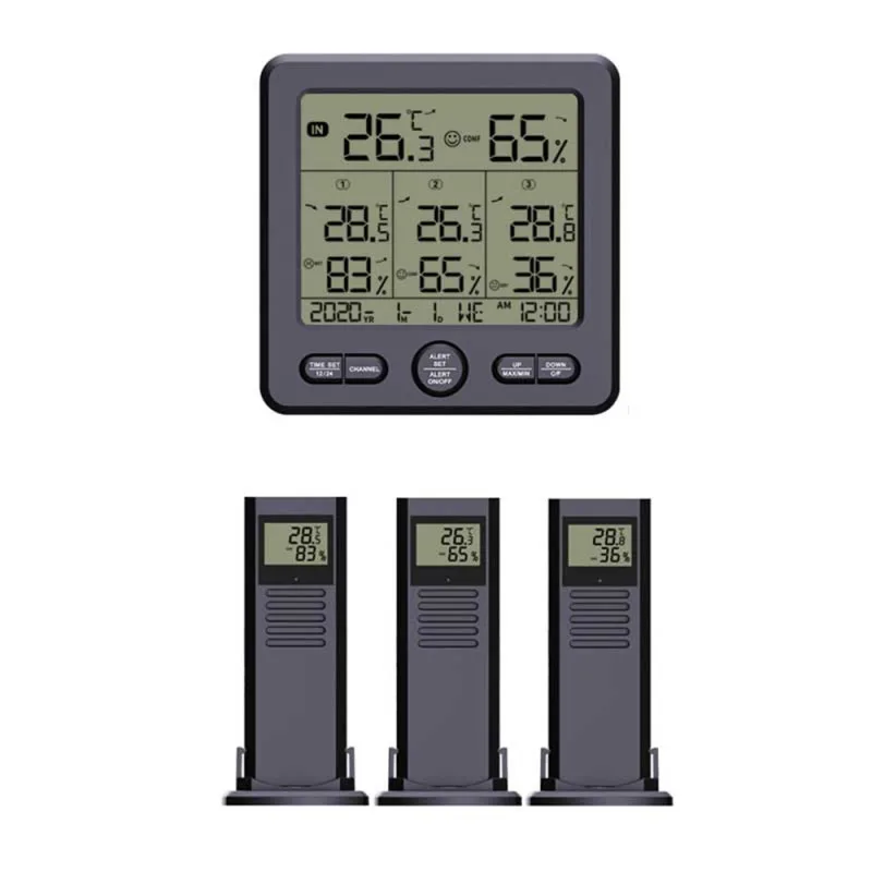 

Household One for Three Wireless Indoor Outdoor Thermometers Electronic Refrigerator Thermometer Temperature Measuring Device