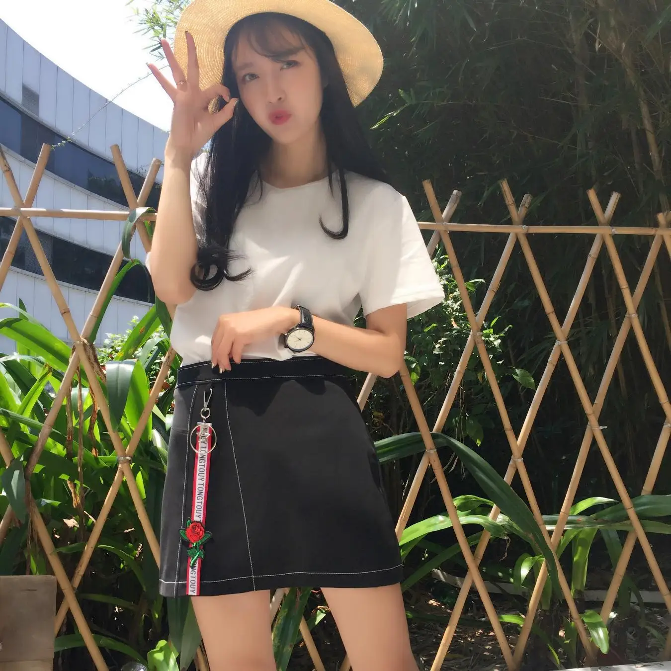 

Юбка-трапеция, с высокой талией, повседневная, весна-розовая сумочка, на сумку на юбку, летняя мини юбка