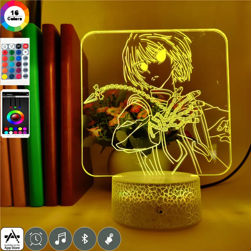 HUNTER×HUNTER Kurapika Figure Anime Led Night Light for Kids USB 3D Light for Children Bedroom Decoration Table Lamp Toys Gifts