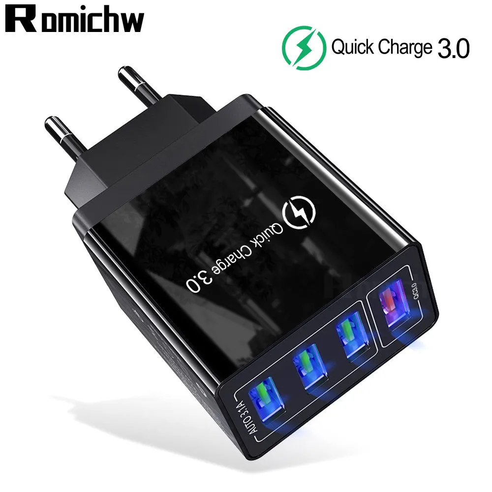 30 Вт usb зарядное устройство 4 порта Быстрая зарядка 3 0 быстрое для iphone X Xr Xs samsung QC4.0