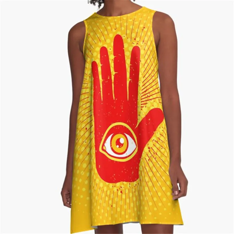 

Fashion Women summer dresses happy Lake pattern Printed A-Line Boho Dress for women harajuku Sexy ladies mini short beach dress