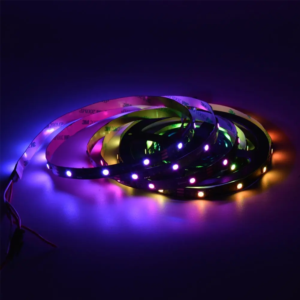 Светодиодная лента 5 м/рулон 12 в пост. Тока ws2811 2811 ic 5050 SMD rgb Адресуемая 30/48/60