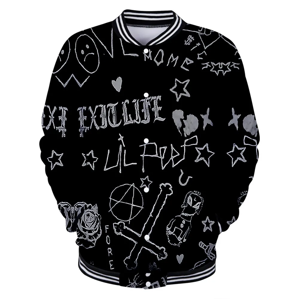 

Lil peep Sweatshirt Baseball Jacket hell boy lil.peep singer Men/women Coat Men's Casual Tops Bomber Jacket