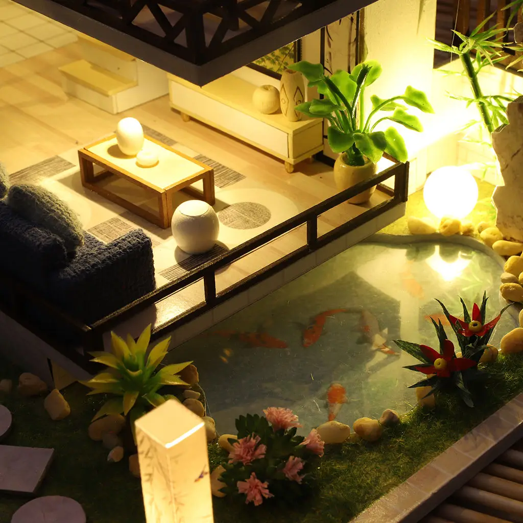 

DIY Creative Miniature Wood Doll House with Furniture Kit LED Cottage 3D Mini Fantasy Toy for Kids Adults Birthday Gift