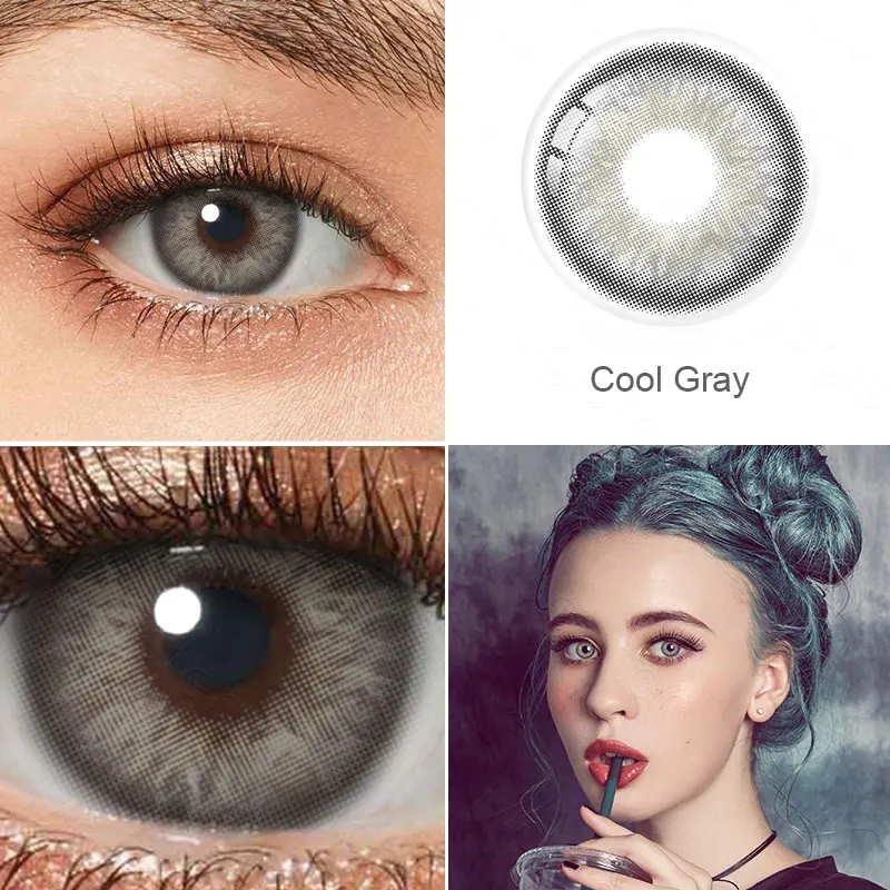 Линзы серого цвета 1 пара Цвет ed контактные линзы для глаз мульти коричневый
