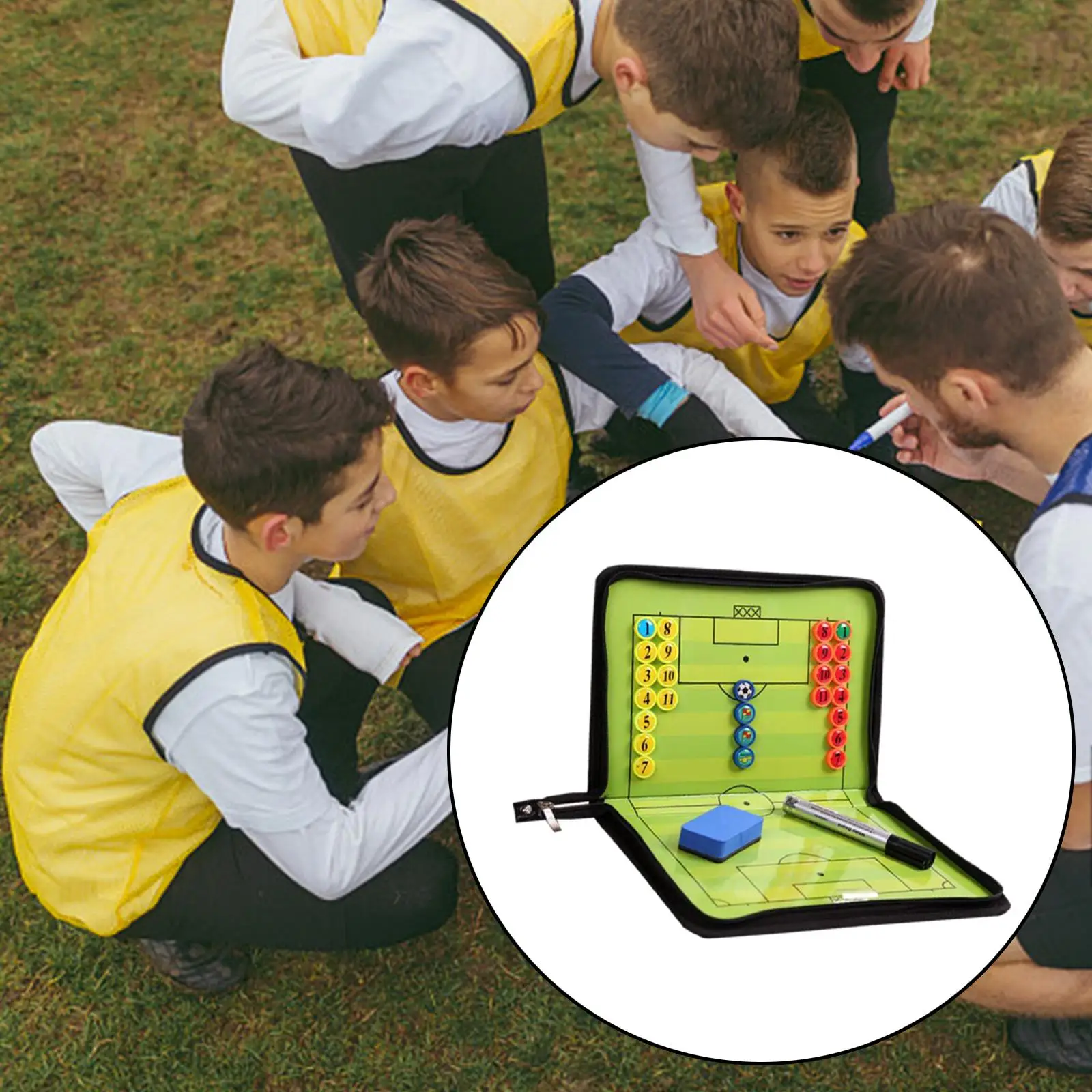 

Coaches Board, Premium Foldable Soccer/Football Coaching Strategy Clipboard Training Assistant Equipment