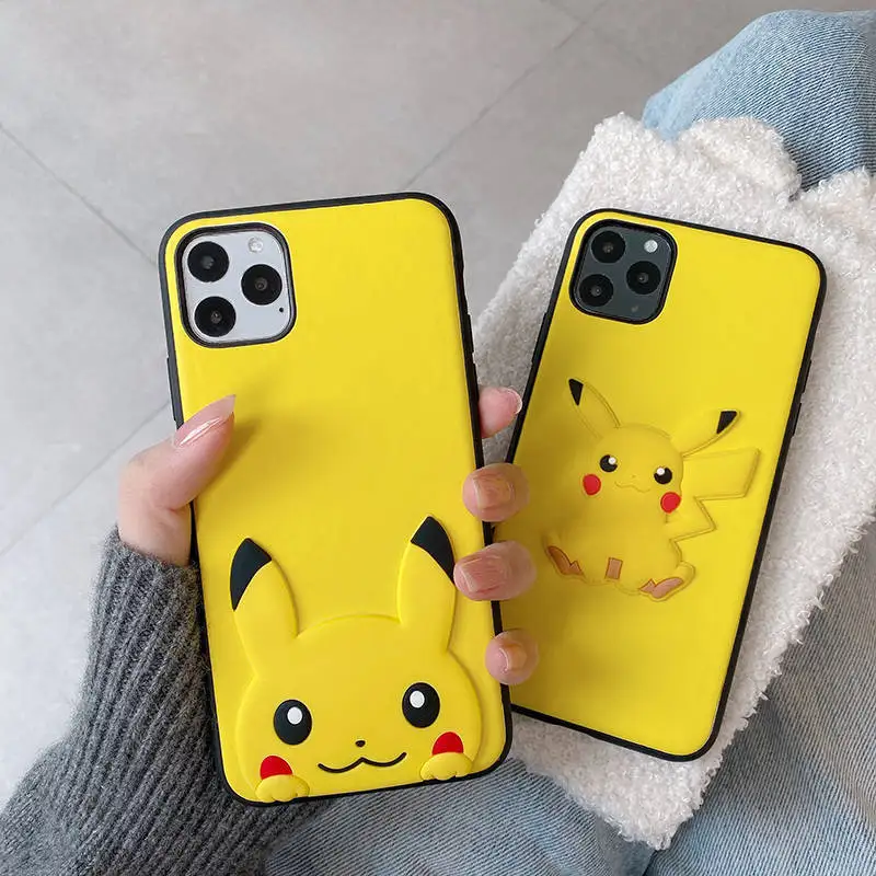 Чехол для iPhone 11Pro 6 7 8 pius x XR силиконовый противоударный с 3d-изображением покемона
