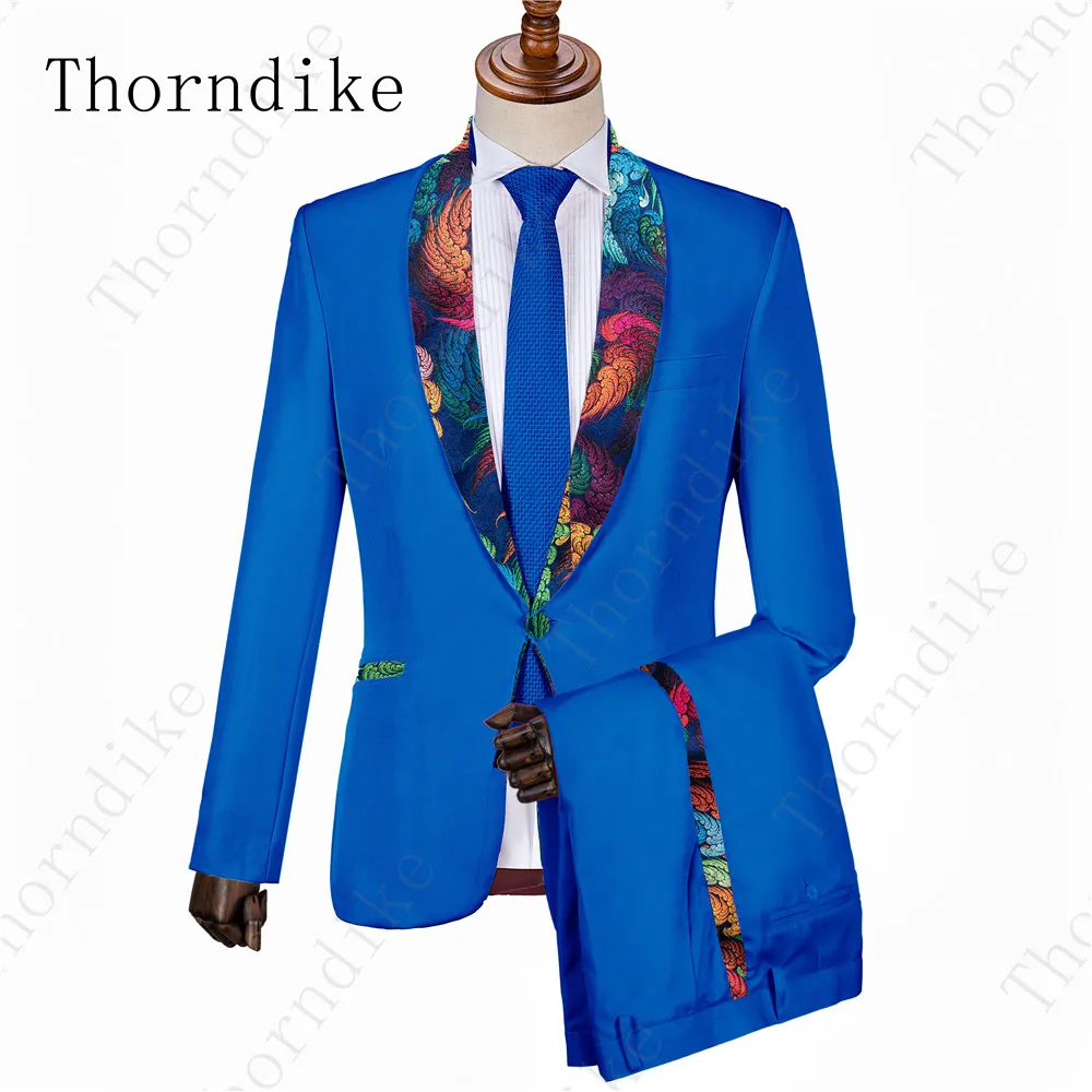 suit 3 Thorndike костюм Homme Mariage, 2 предмета, мужской костюм для свадьбы, выпускного вечера, вечерние костюмы серого цвета с жаккардовым шалевым отворотом(пиджак+ брюки+ галстук - Color: suit 3