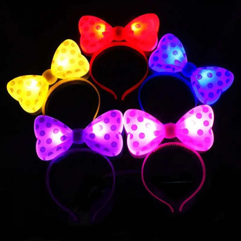 

5Pcs/Set Adult Kids Luminous LED Light Headband Cute Bow Style Hair Hoop for Party Ball Decorative Props My11 21 Dropshipping