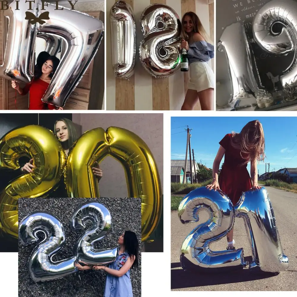 32 &quotшары с арабскими цифрами Детские шары для дня рождения фольга воздушные