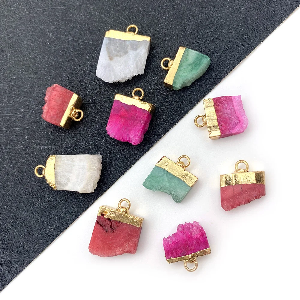

Irregular Crystal Pendant Natural Stone Jewelry Making Beads Multi-color Electroplating DIY Making Necklace Accessories Jewelry
