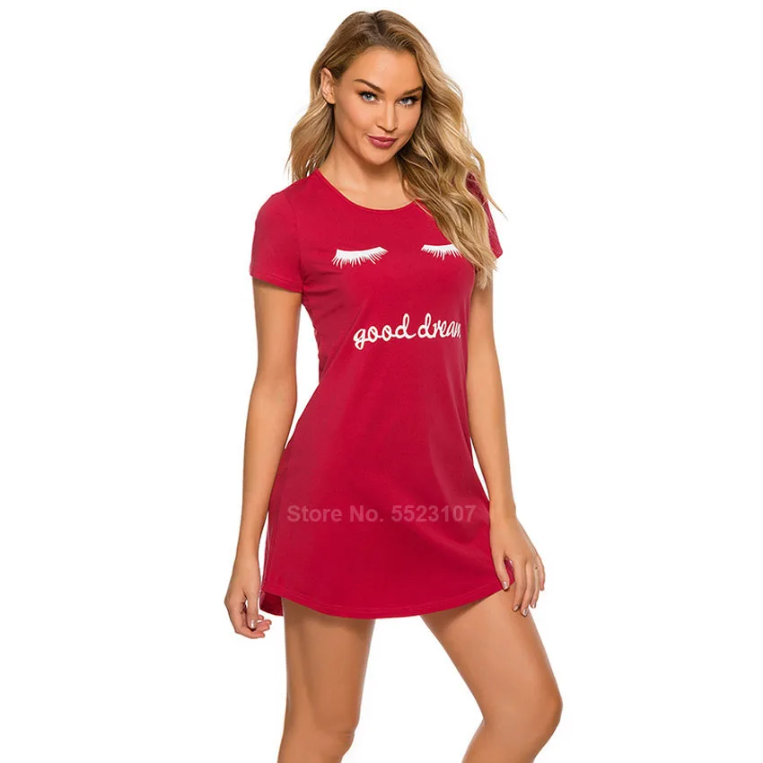 Summer Women Short Nightgown Elegant Elastic Cotton Soft Sleepwear Dress Female Home Nightwear T-shirt Dresses Loungewear | Женская