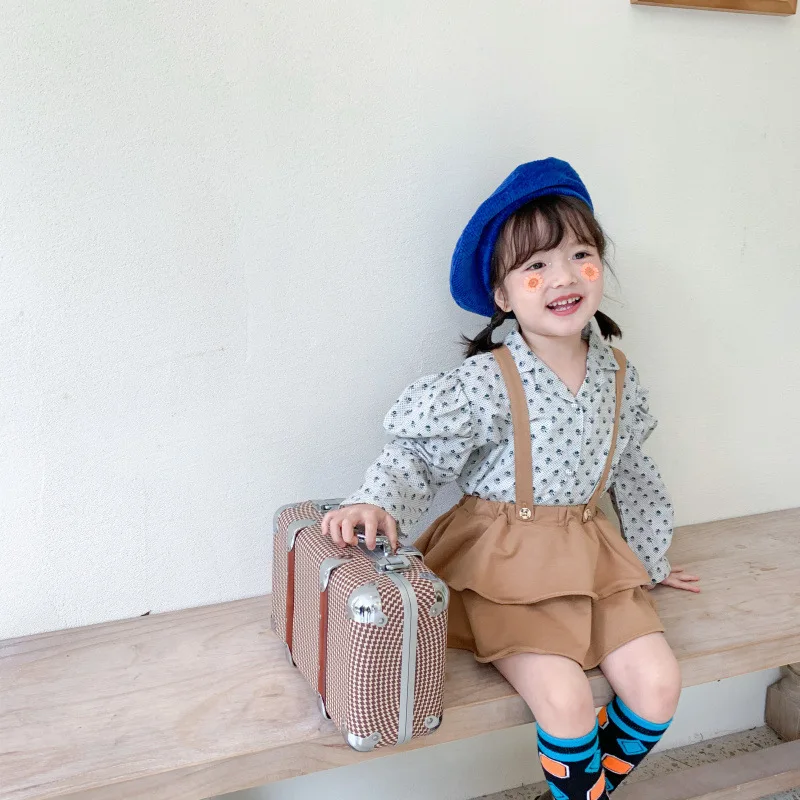 

2021 Spring New Clothing Girl Korean Solid Color Suspender Dress