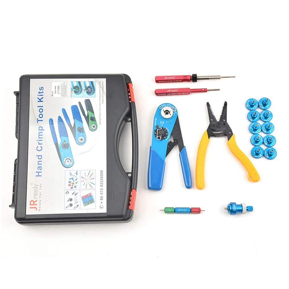 

W1A(M22520/2-01) Crimp Tool Kit with Ideal 45-416 Wire Stripper,11 AFM8 Positioners,G125 Gauge,DAK20 DRK20B Install Removal Tool