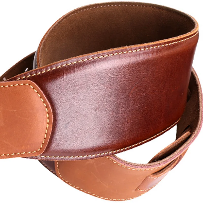 

Guitar Accessories Thick Genuine Leather Electric Bass Guitar Strap Adjustable Acoustic Folk Classical Guitar Belt Strap
