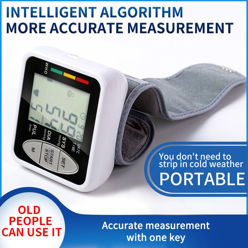 Household Health Care Sphygmomanometer Digital Blood Presure Meter Monitor Heart Rate Pulse Portable Smart Blood Pressure Meter