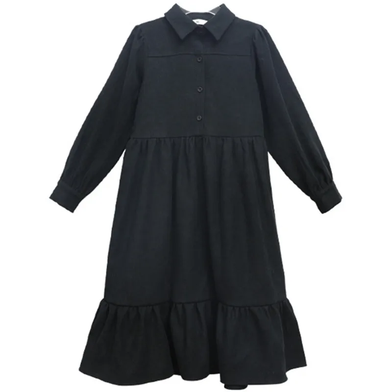 

Платье-миди вельветовое с оборками, на возраст 6-16 лет