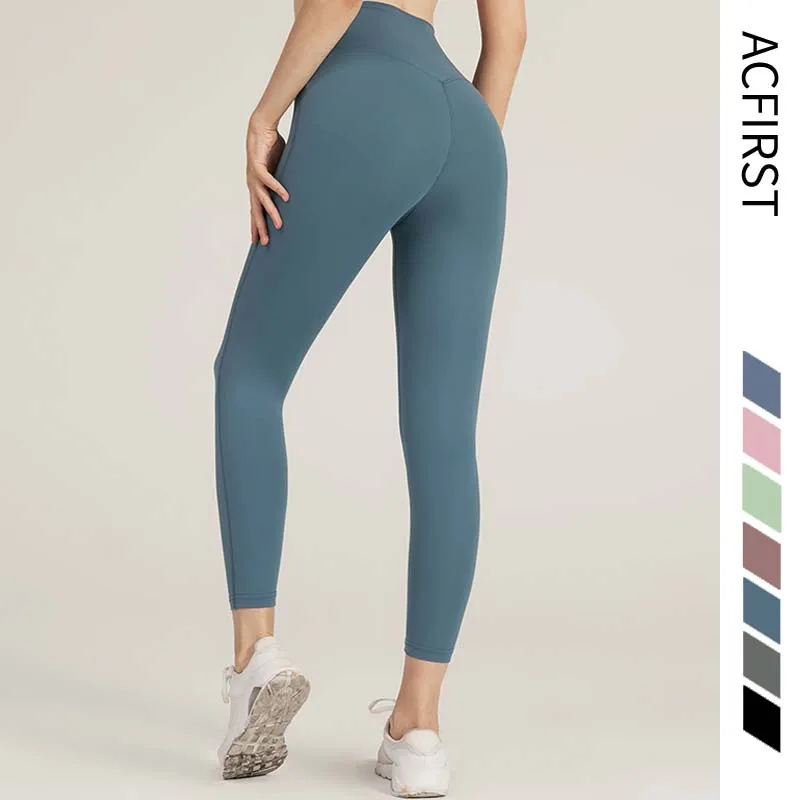 

AcFirst Blue Women Yoga Pants High Waist Seamless Leggings Push Up Leggins Sport Fitness Running Seamless Bodycon Gym Slim