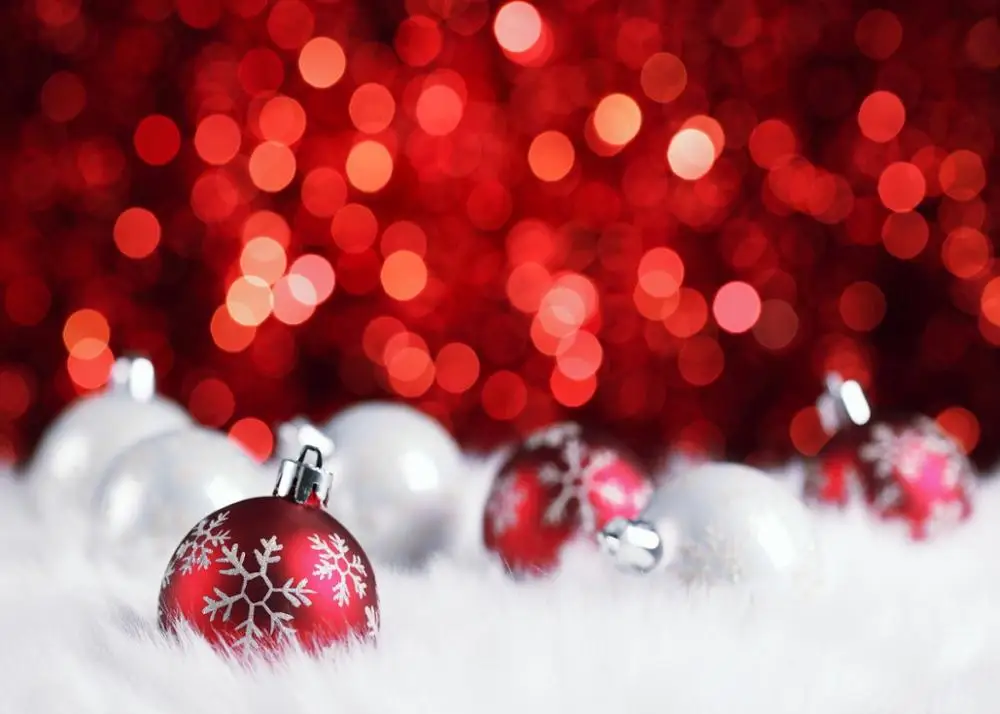 

Christmas Backdrops for Photography Red Background Christmas Balls Photo Backdrops Customized Photo Background Studio Props