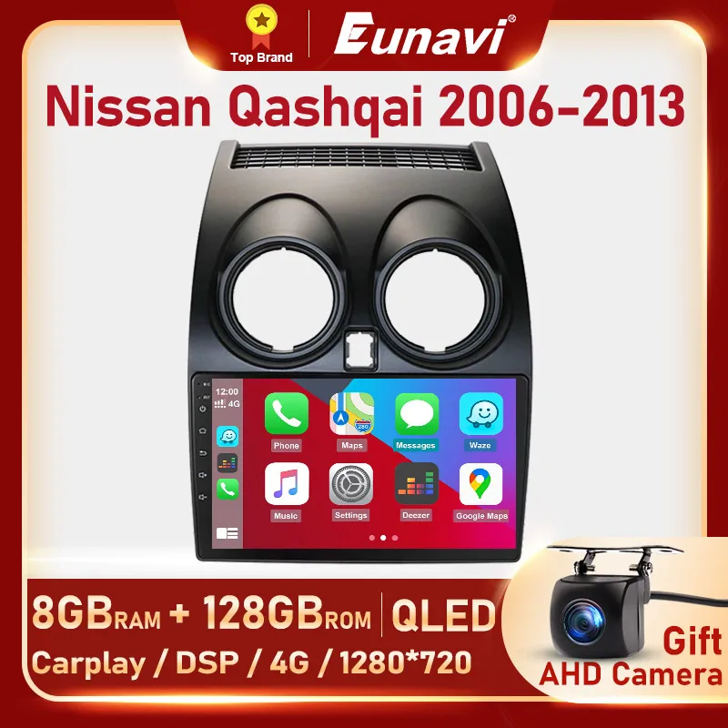 

Автомагнитола Eunavi 2 din Android для Nissan Qashqai 1 J10 2008-2015 X пробная версия GPS 4G 2DIN мультимедийный видеоплеер без dvd