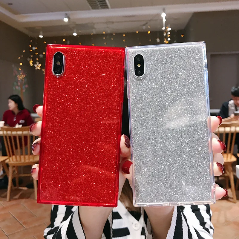 Роскошный блестящий чехол из ТПУ для iPhone 7 8 Plus с блестками 11 Pro Max Xs X XR 6 6s мягкие