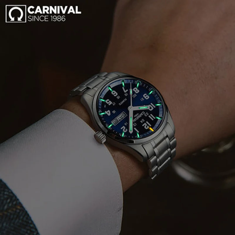 Reloj Hombre карнавальные мужские часы Топ бренд класса люкс Тритий T25 светящиеся кварцевые наручные часы с двойным календарем мужские водонепроницаемые часы