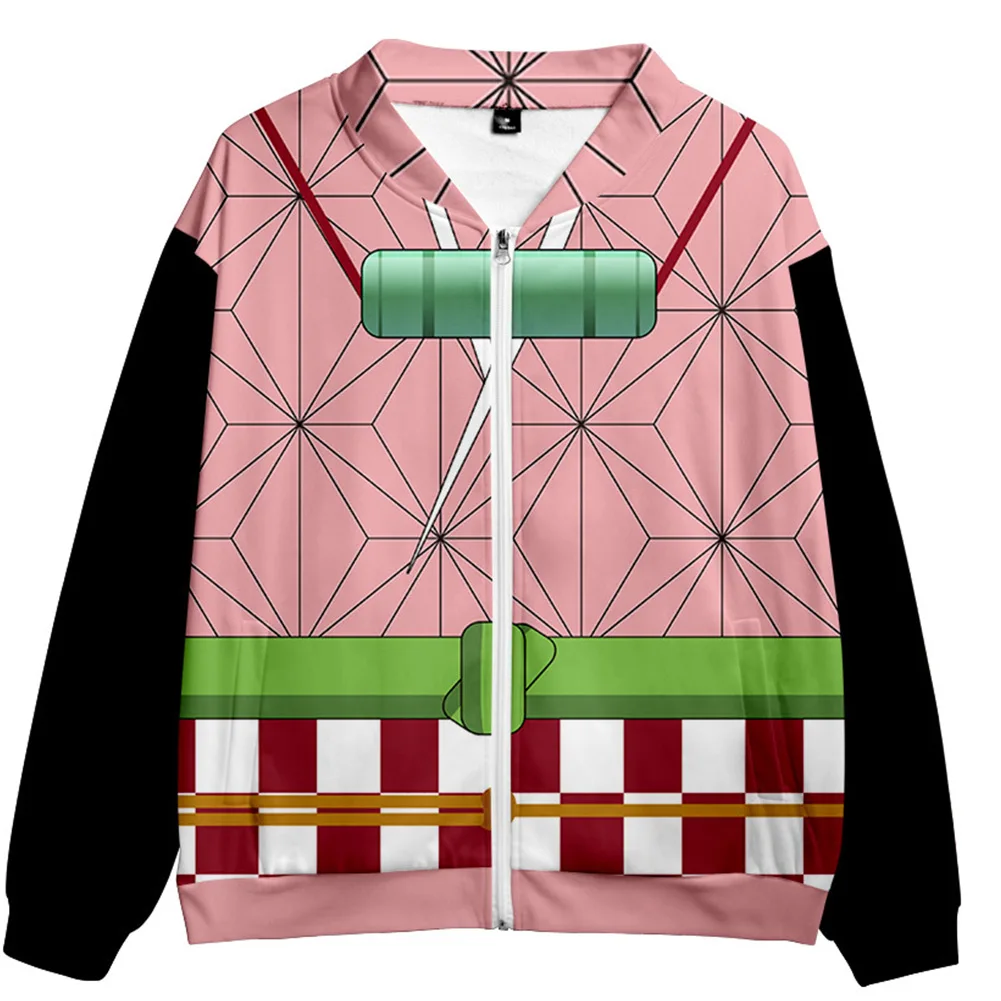 

Anime Demon Slayer Kimetsu no Yaiba Kamado Nezuko 3D Printed Cosplay Zip Up Coat Jacket