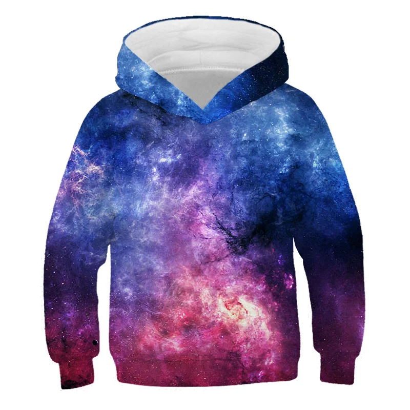 

Children Star Space Galaxy Hoodies Hooded Boy Girl Hat 3d Sweatshirts Print Colorful Nebula Kids Fashion Pullovers Clothes Tops