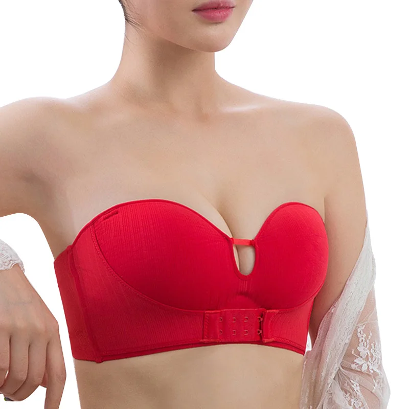 

Strap-free Inflatable Wireless Front Buckle Bra Strapless Underwear Bras BMF88