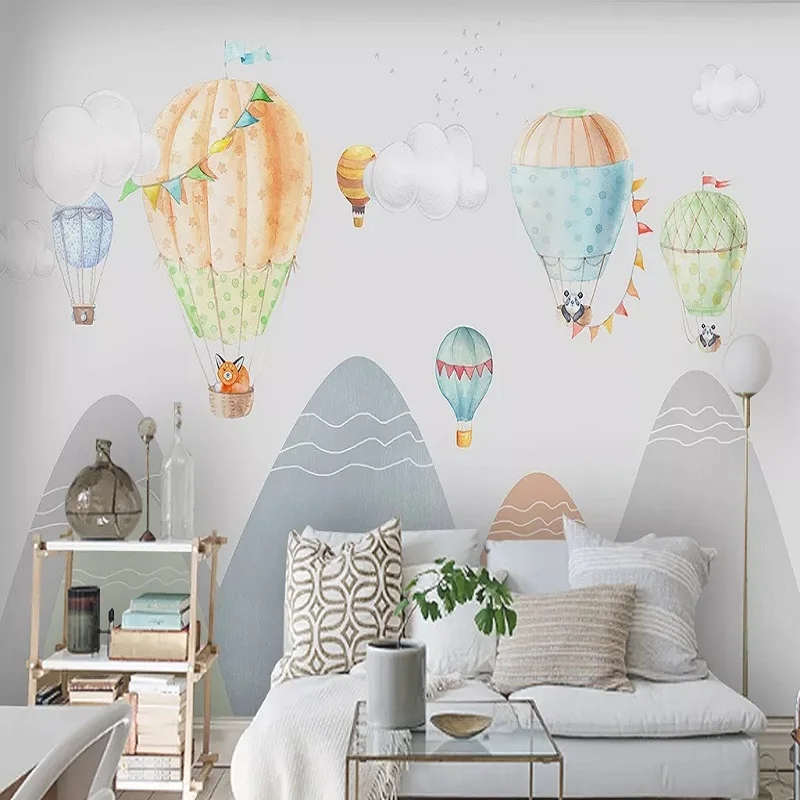 

New Custom large mural 3D wallpaper cute cartoon Helium balloon cloud children's room mural TV back wall decor deep 5D embossed