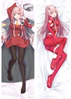 Чехол-наволочка дакимакура с изображением аниме дакимакура Zero Two, двусторонняя наволочка для постельного белья, обнимающая наволочка для всего тела