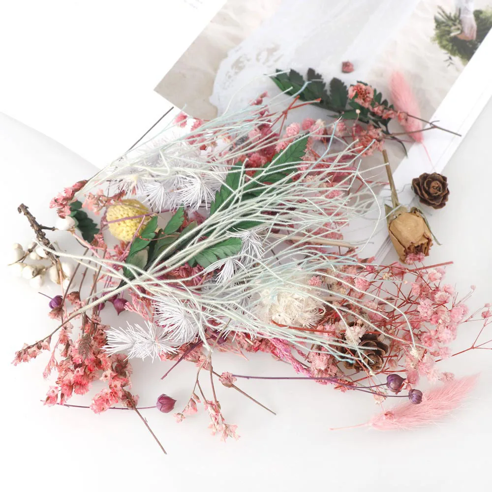 

2 Boxes Dried Flower Plants For Aromatherapy Candle Epoxy Resin Pendant Necklace Making Craft Dried Flowers DIY Accessories