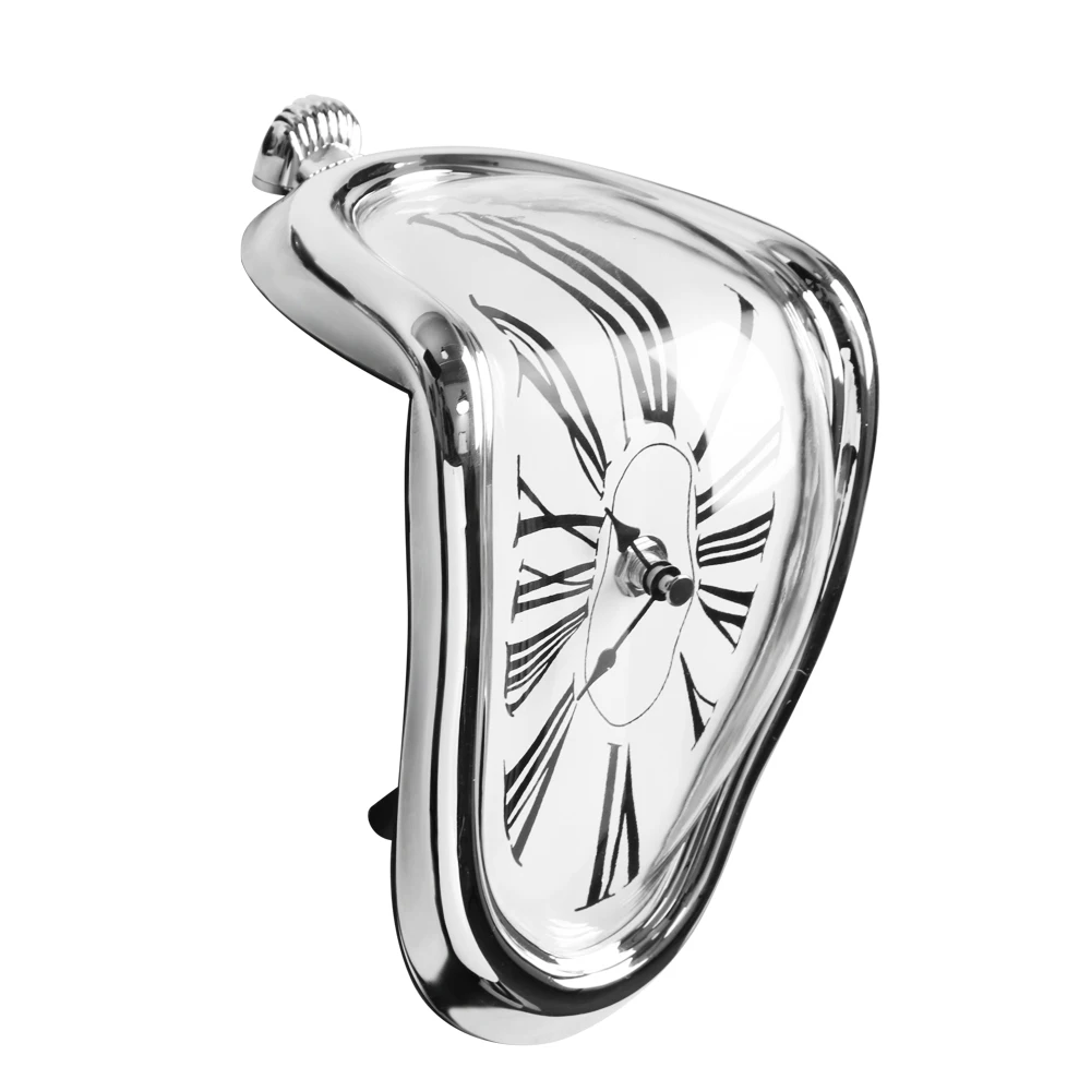 

Creative Desk Clock Roman Numerals Curved Wall Clock Surrealism Salvador Dali Style Wall Clock Amazing Home Decor Gift